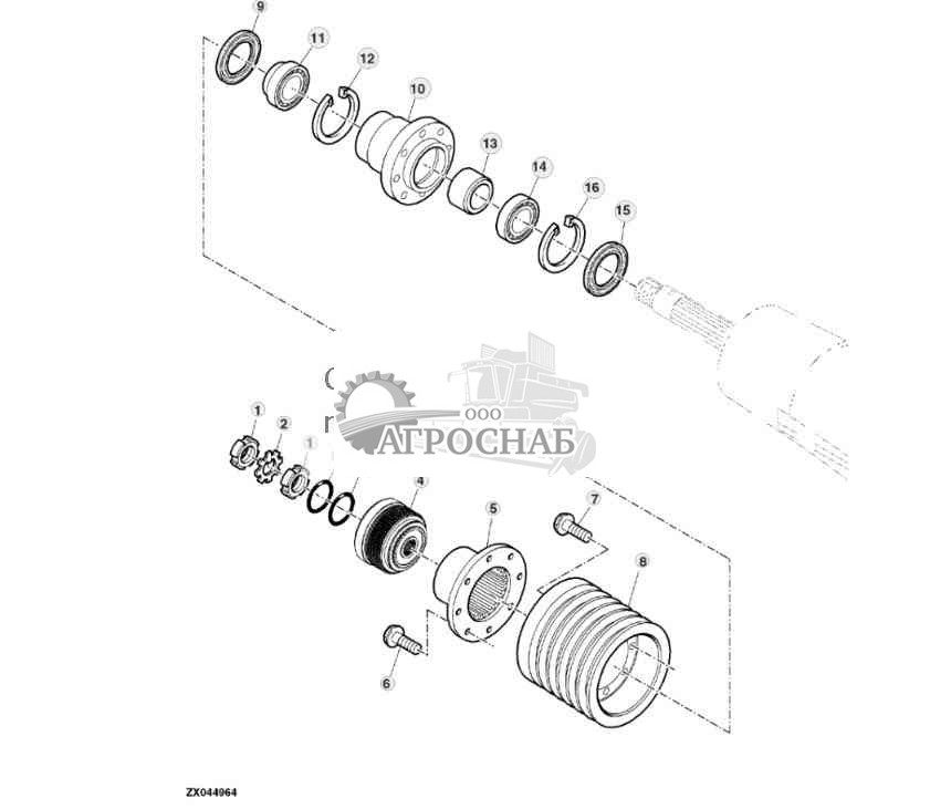 Дисковое сцепление  шкив, угловой привод 